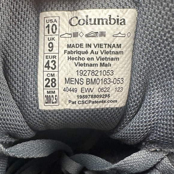 Columbia Techlite Mens Hiking Boots Size 10 Grey BM0163-053 Omni-Grip Trail Mid main image 13